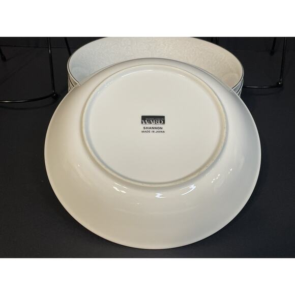 Montgomery Ward Shannon Japan Fine China Soup/Salad Bowls Set of 7 Silver Rim - Picture 5 of 16